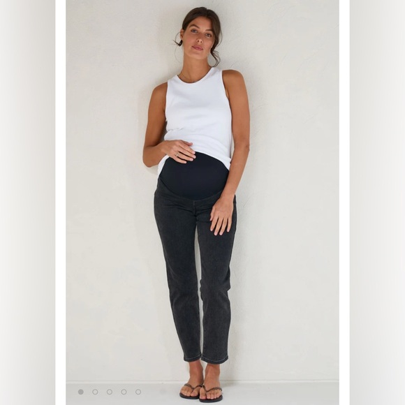 Bae On The Move Mum Jeans Maternity Mom Jeans Washed Black Sz M - Picture 1 of 14